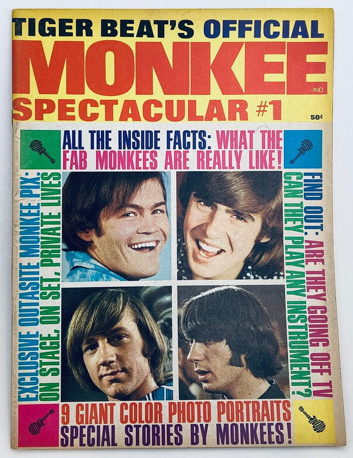 VTG Tiger Beat Magazine April 1967 The Monkees Spectacular #1 No Label