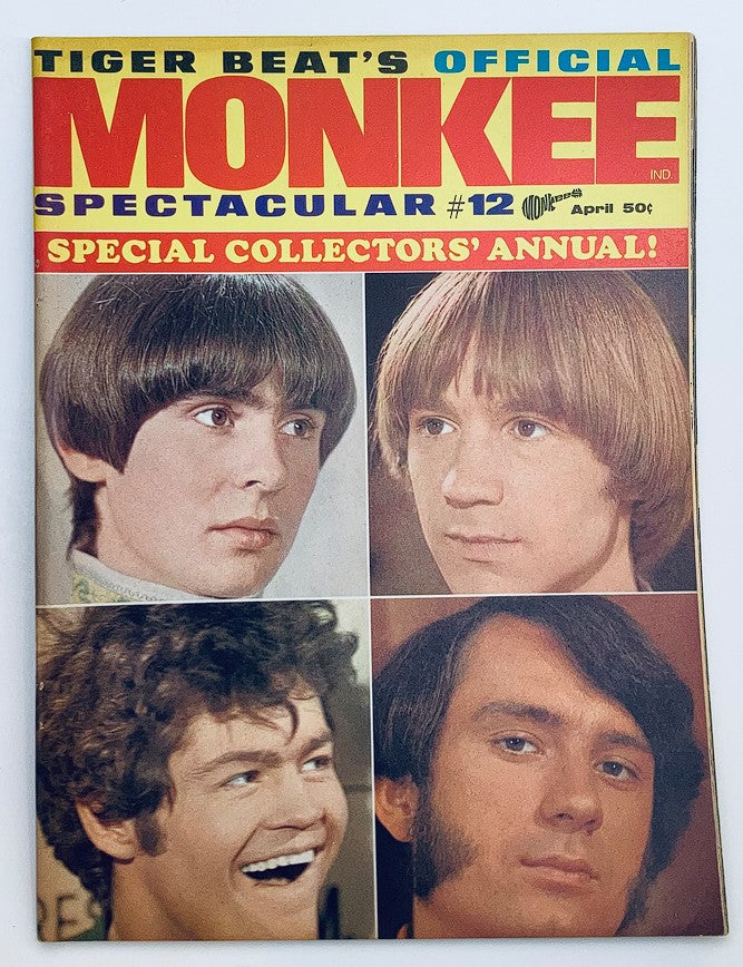 VTG Tiger Beat Magazine April 1968 The Monkees Spectacular #12 No Label