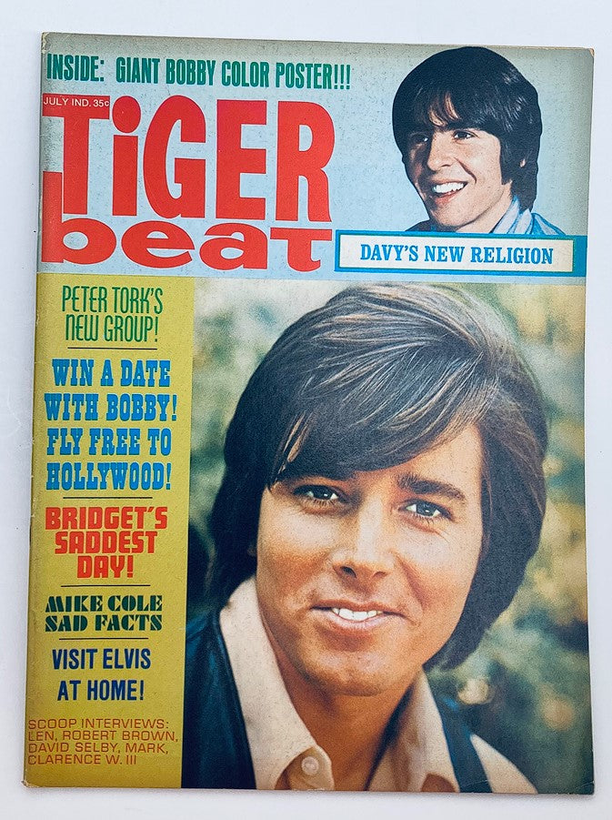 VTG Tiger Beat Magazine July 1969 Bobby Sherman, Davy Jones No Label