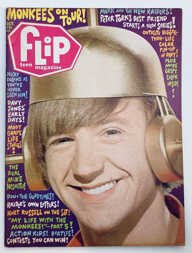 VTG Flip Teen Magazine October 1967 Peter Tork, Micky Dolenz No Label