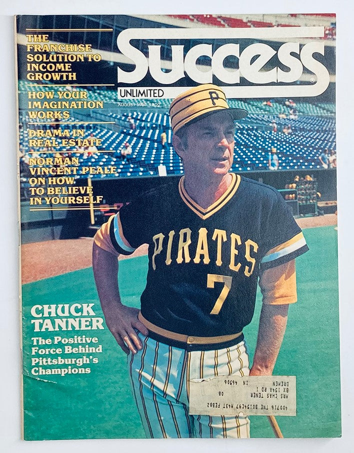 VTG Success Magazine August 1980 featuring Chuck Tanner, Pittsburgh Pirates coach, on the cover, showcasing his leadership and the spirit of 1980s baseball.