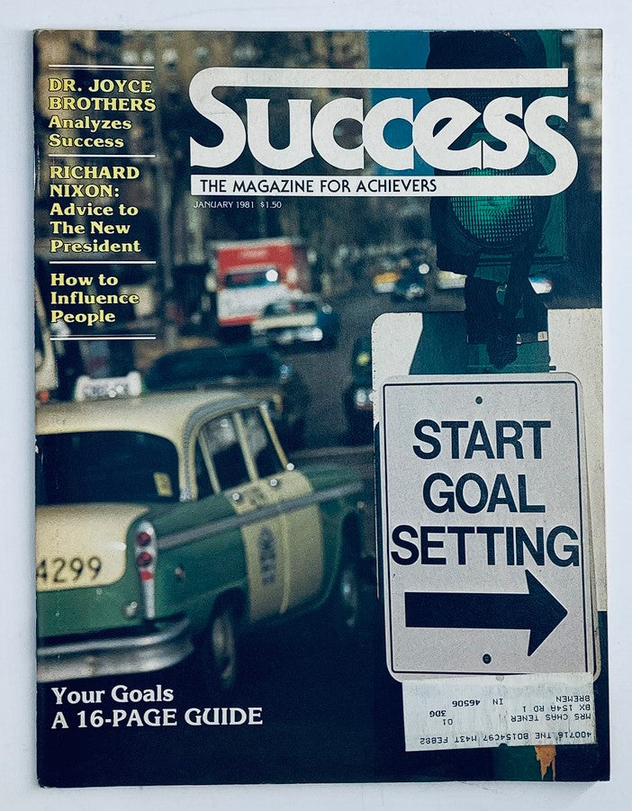 Cover of Success Magazine from January 1981 featuring Dr. Joyce Brothers analyzing success, with a focus on goal setting and personal achievements. The magazine showcases cultural elements of the early 1980s.
