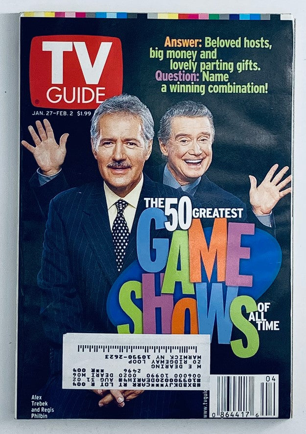 TV Guide Magazine January 27 2001 Regis Philbin, Alex Trebek NY Metro Ed.