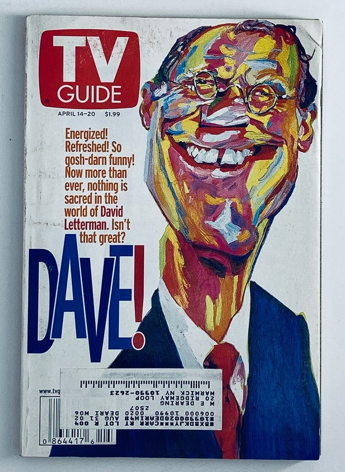 TV Guide Magazine April 14 2001 David Letterman Illustration NY Metro Ed.