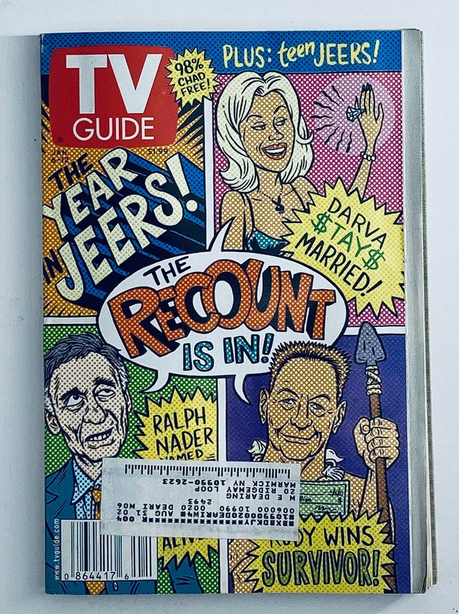 TV Guide Magazine January 6 2001 Rudy Boesch, Darva Conger NY Metro Ed.