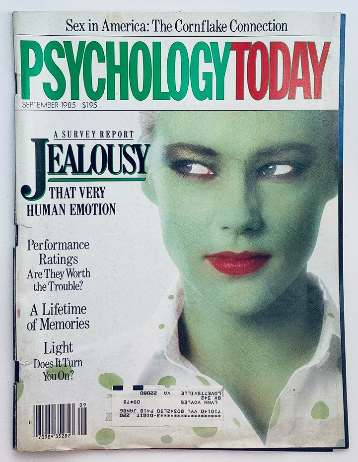 VTG Psychology Today Magazine September 1985 Jealousy That Very Human Emotion