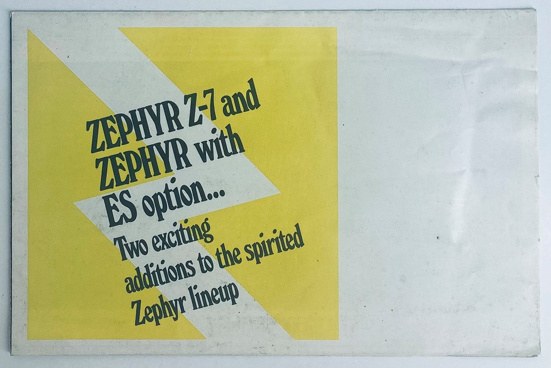 1978 Mercury Zephyr Z-7 Dealer Showroom Sales Brochure Guide Catalog