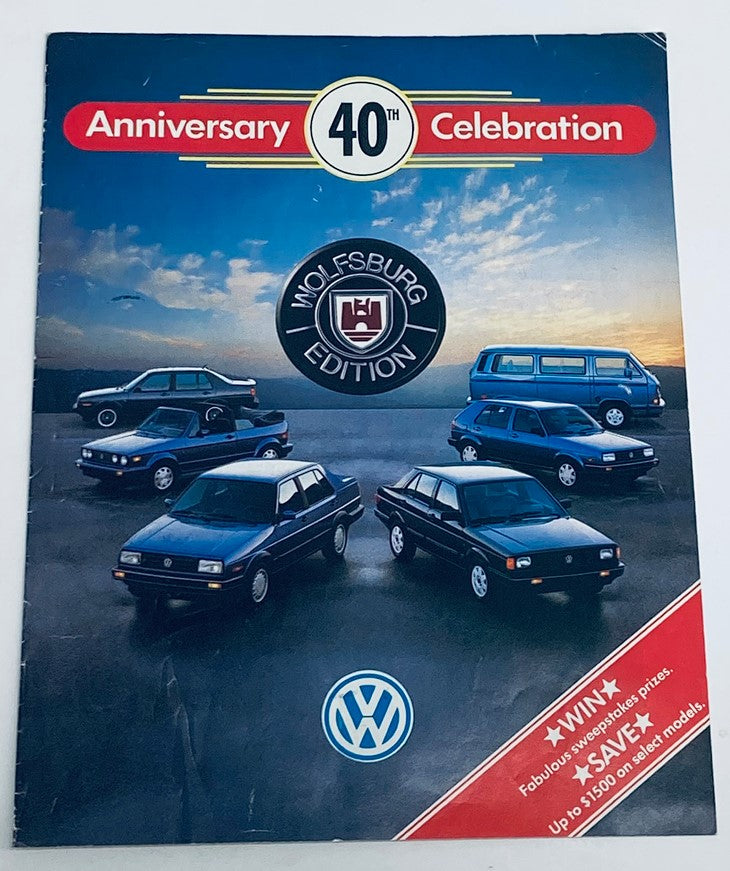 1989 Volkswagen Wolfsburg Edition Dealer Showroom Sales Brochure Catalog