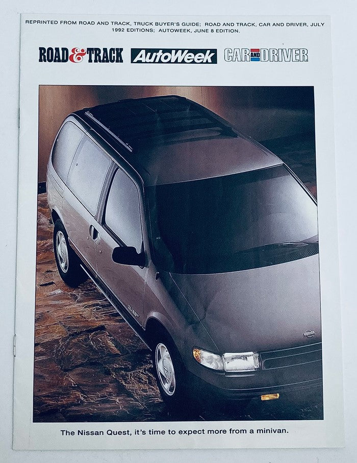 1992 Nissan Quest Minivan Dealer Showroom Sales Brochure Catalog