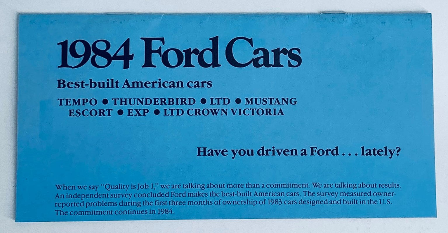 1984 Ford LTD Mustang Dealer Showroom Sales Brochure Guide Catalog