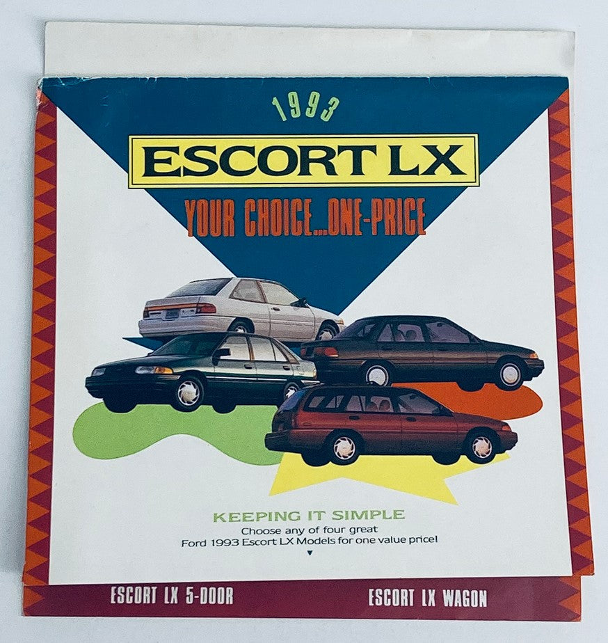 1993 Ford Escort LX Dealer Showroom Sales Brochure Guide Catalog