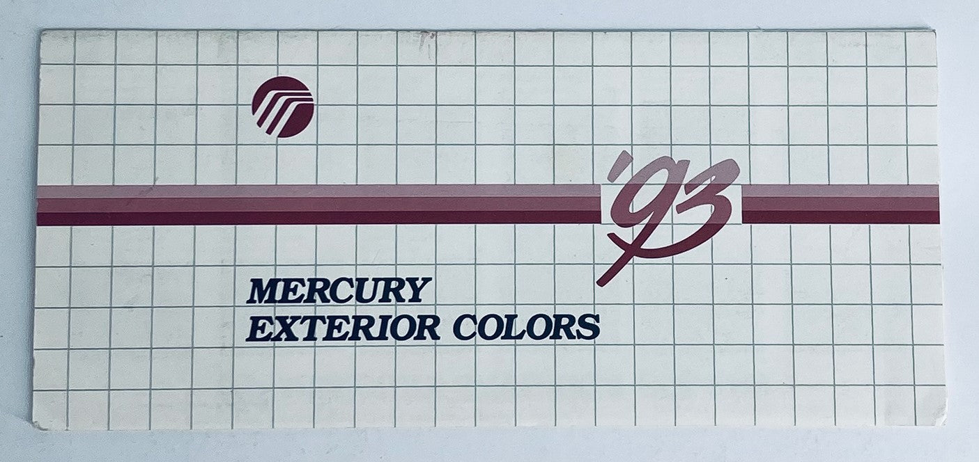 1993 Mercury Exterior Colors Dealer Showroom Sales Brochure Guide Catalog