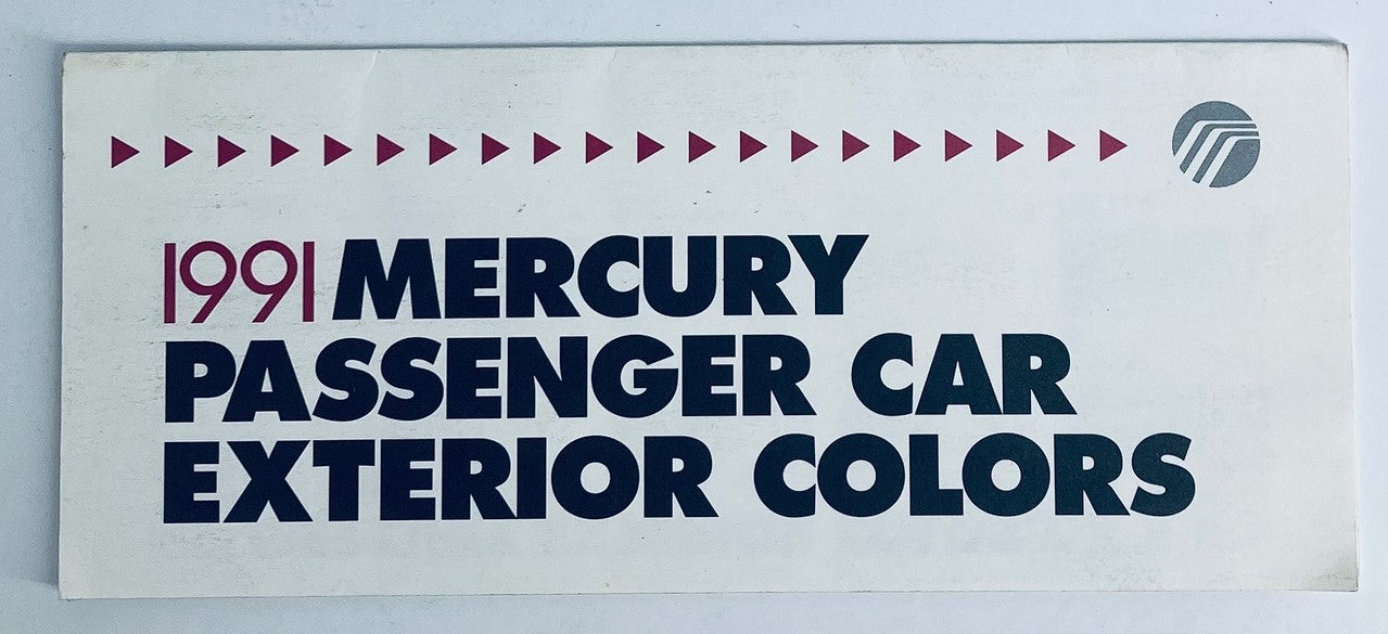 1991 Mercury Passenger Car Exterior Colors Showroom Sales Brochure Guide Catalog