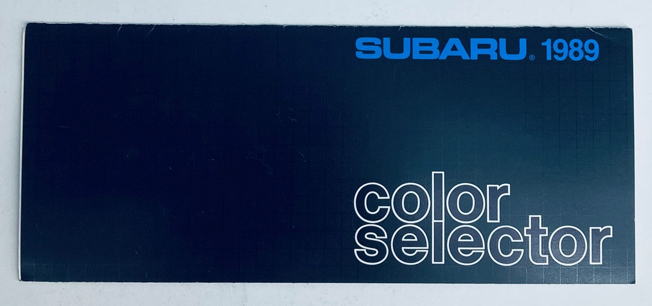 1989 Subaru Color Selector Dealer Showroom Sales Brochure Guide Catalog