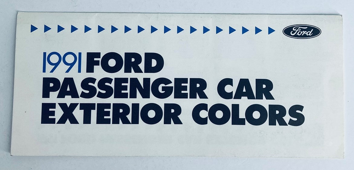 1991 Ford Passenger Car Exterior Colors Showroom Sales Brochure Guide Catalog