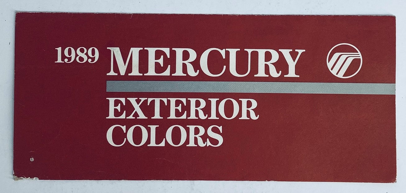 1989 Mercury Exterior Colors Dealer Showroom Sales Brochure Guide Catalog