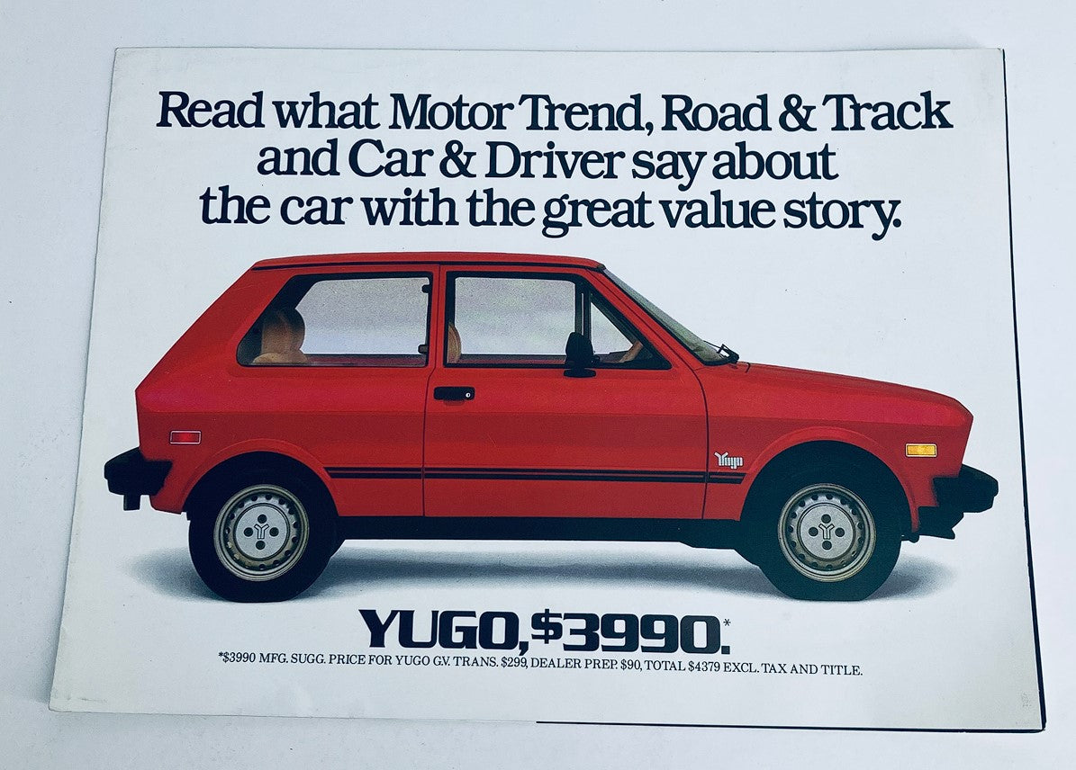 1985 Yugo Full Lineup Dealer Showroom Sale Brochure Guide Catalog