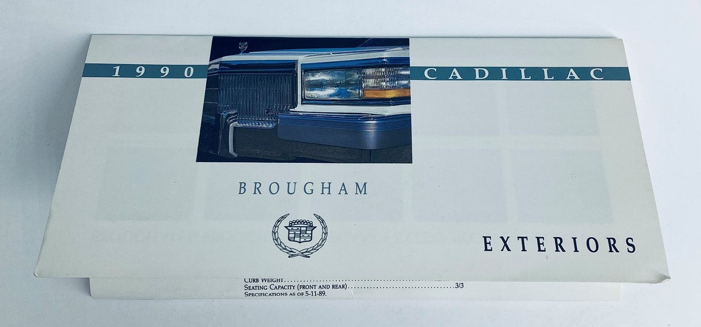 1990 Cadillac Brougham Exteriors Dealer Showroom Sale Brochure Guide Catalog