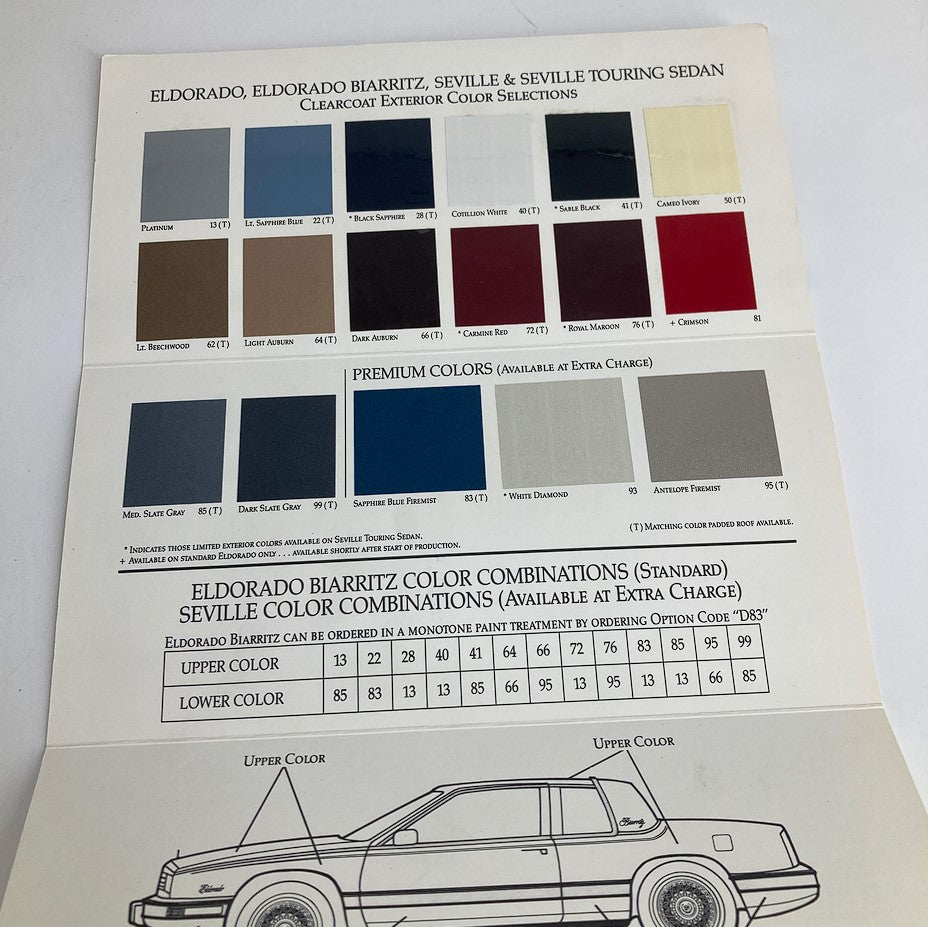 1990 Cadillac El Dorado Exteriors Dealer Showroom Sale Brochure Guide Catalog