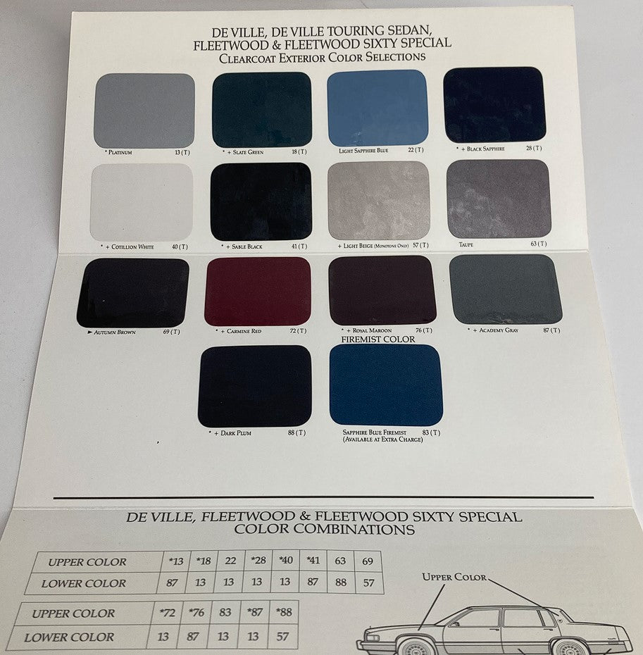 1992 Cadillac De Ville Exteriors Dealer Showroom Sale Brochure Guide Catalog