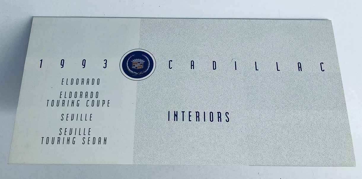 1993 Cadillac Seville Interiors Dealer Showroom Sale Brochure Guide Catalog