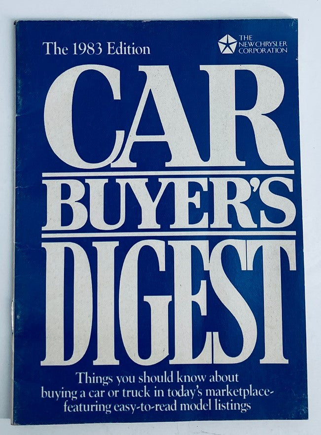 1983 Car Buyer's Digest Dealer Showroom Sale Brochure Guide Catalog