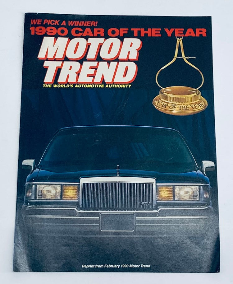 1990 Motor Trend Car of the Year Dealer Showroom Sales Guide Catalog