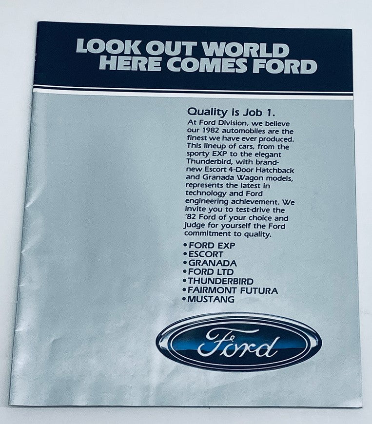 1982 Ford Escort and Granada Dealer Showroom Sales Guide Catalog