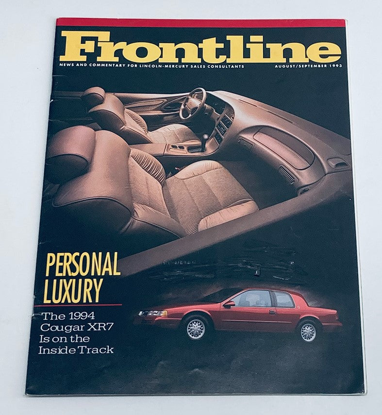 Frontline Magazine August 1993 Personal Luxury The 1994 Mercury Cougar XR7