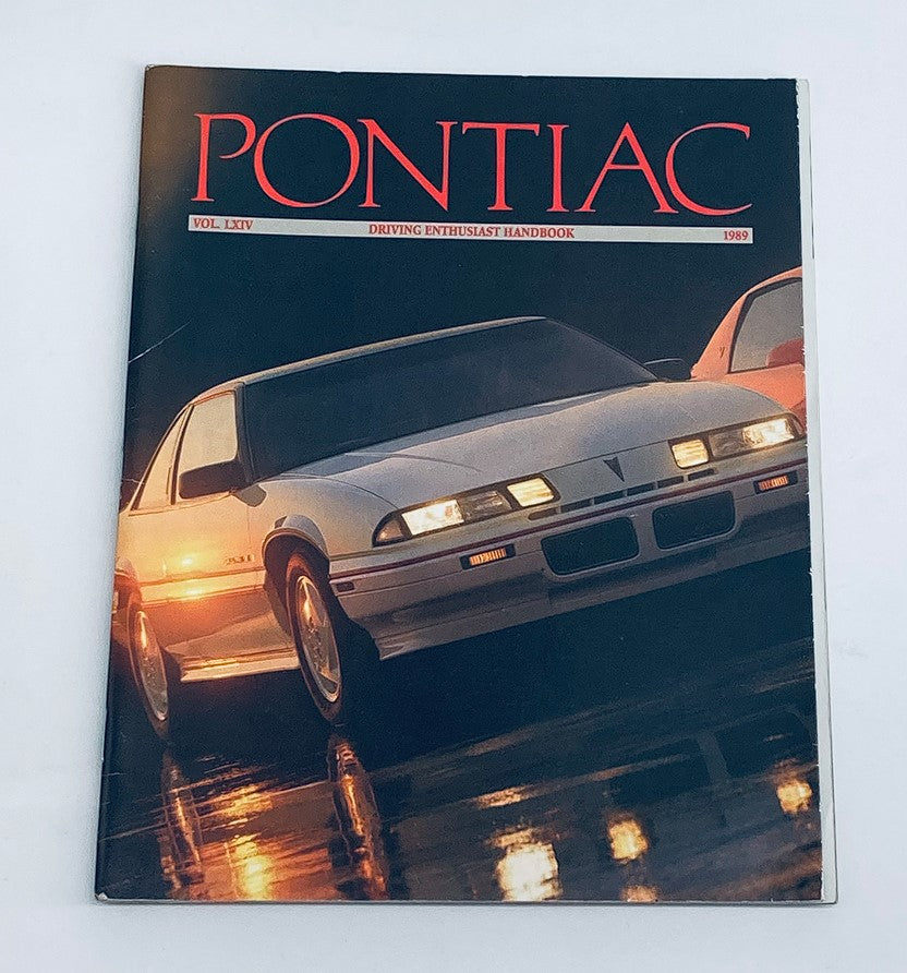 1989 Vol LXIV Pontiac Enthusiast Handbook Dealer Showroom Sales Guide Catalog