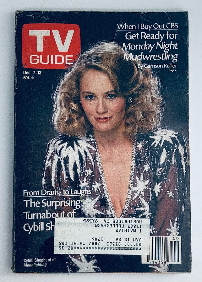 TV Guide Magazine December 7 1985 Cybill Shepherd of Moonlighting LA Metro Ed.