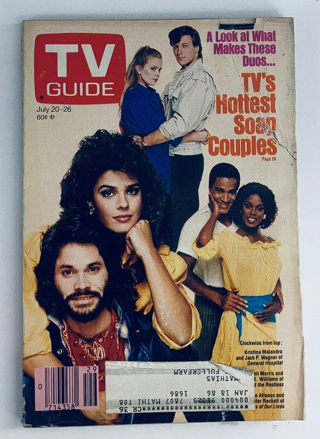 TV Guide Magazine July 20 1985 Kristian Alfonso, Kristina Malandro LA Metro Ed.