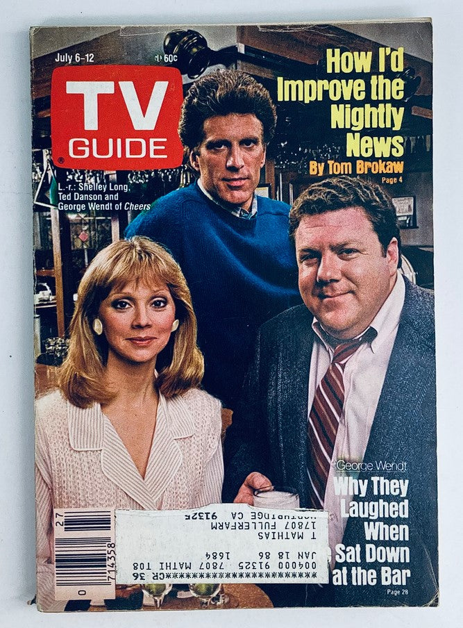 TV Guide Magazine July 6 1985 Ted Danson, Shelley Long & George LA Metro Ed.