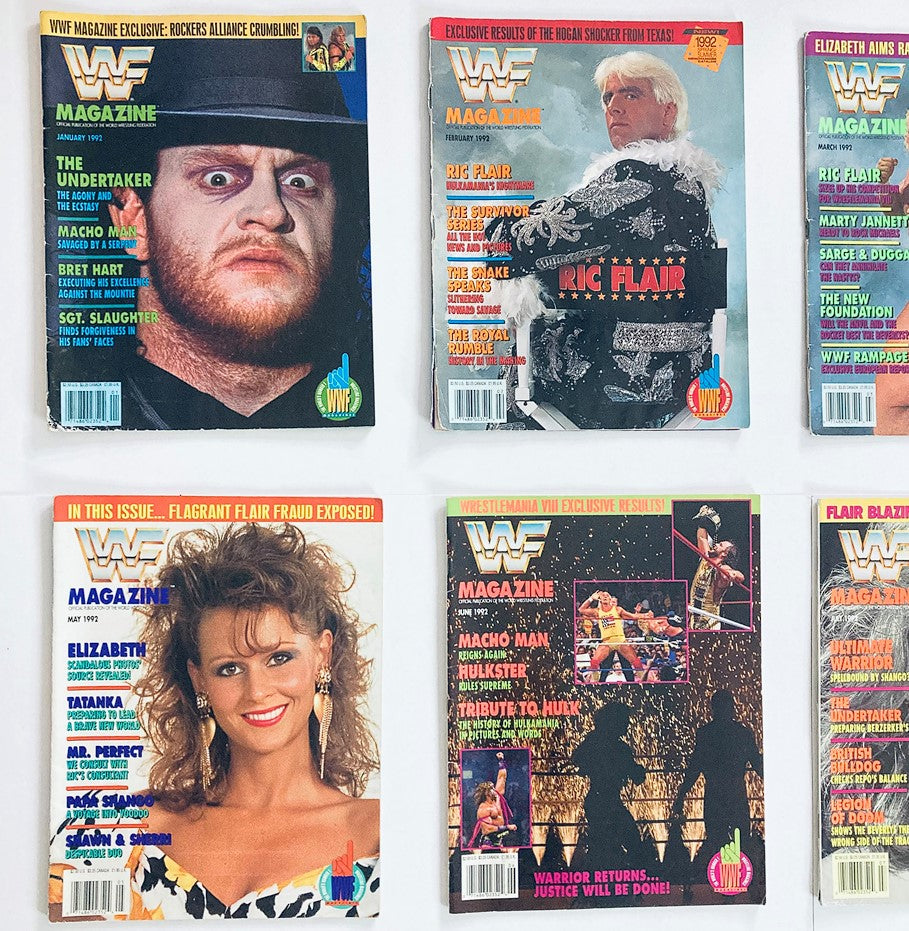 Lot of 12 Complete Month January - December 1992 WWF Wrestling Magazine