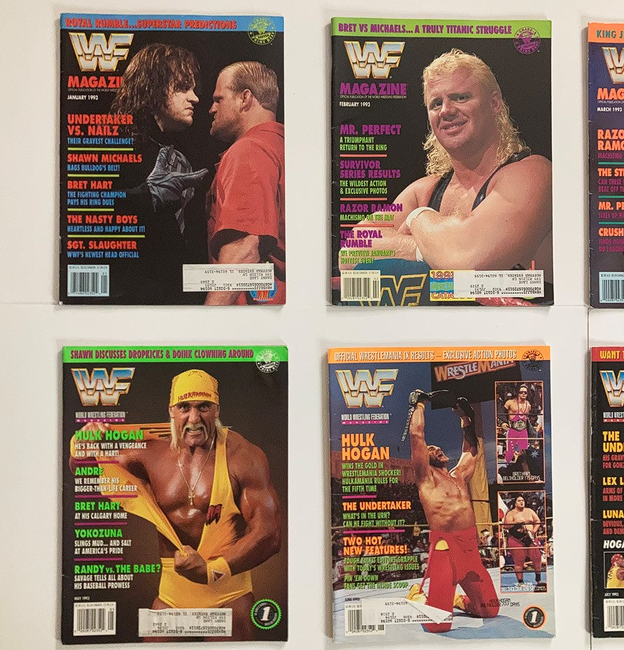 Lot of 12 Complete Month January - December 1993 WWF Wrestling Magazine