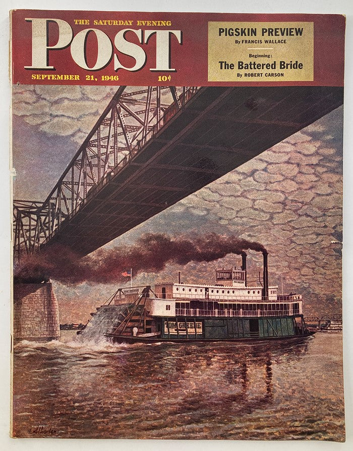 The Saturday Evening Post September 21 1946 Stern-Wheeler Louiseville, Kentucky