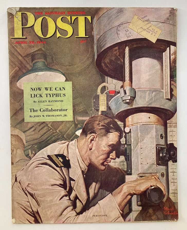 The Saturday Evening Post April 22 1944 Periscope Cover Design by Mead Schaeffer