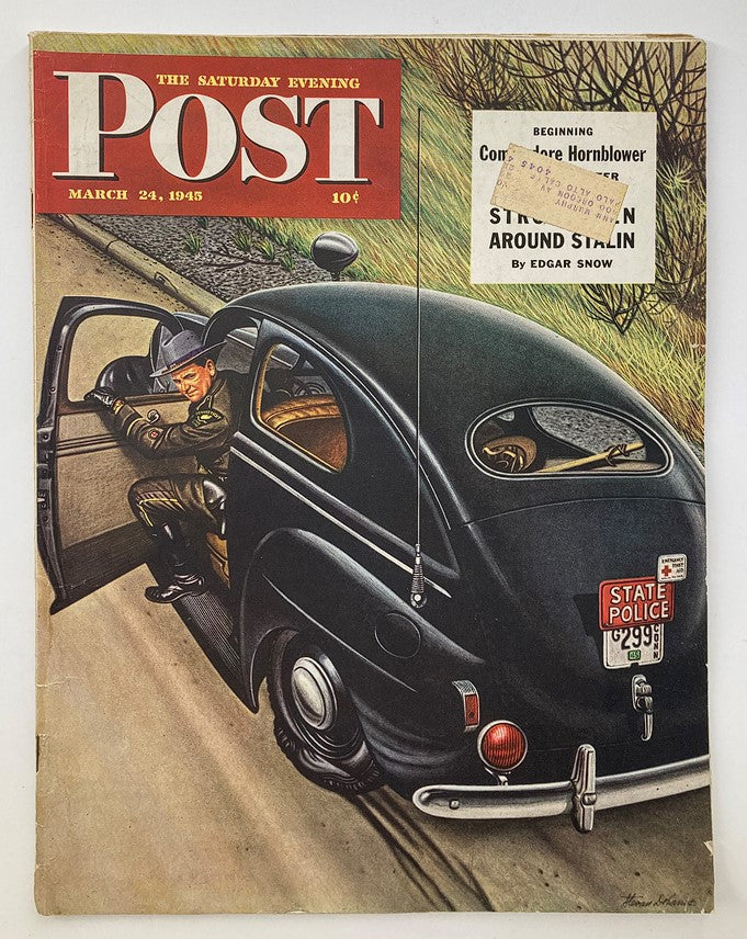 The Saturday Evening Post March 24 1945 State-Trooper Cover by Stevan Dohanos