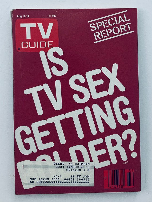 TV Guide Magazine August 8 1987 Is TV Sex Getting Older Report NY Metro Ed.