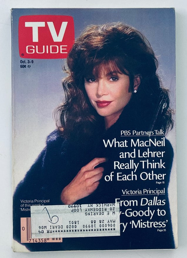 TV Guide Magazine October 3 1987 Victoria Principal 'Mistress' NY Metro Ed.