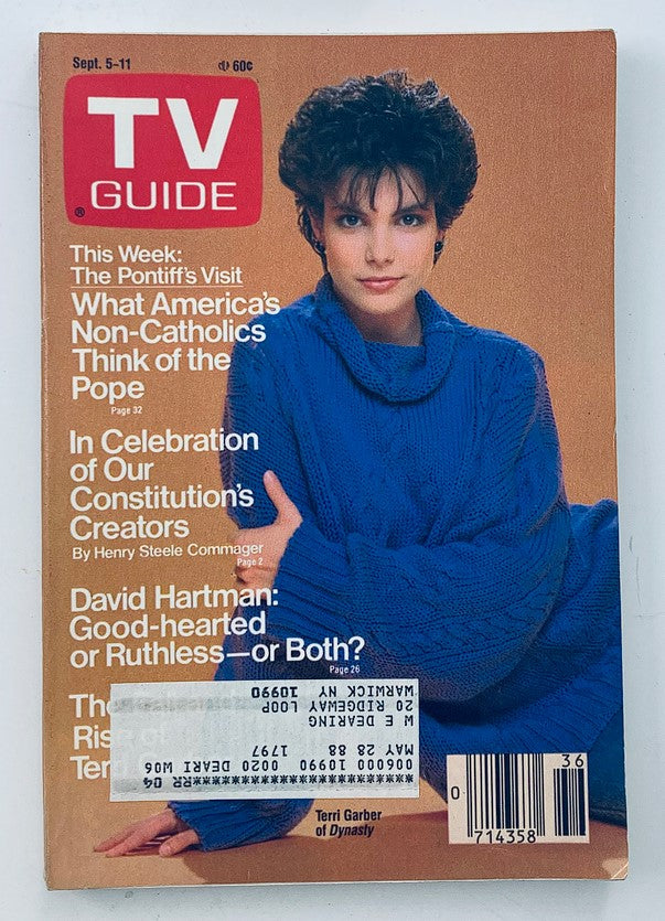 TV Guide Magazine September 5 1987 Terri Garber of Dynasty NY Metro Ed.