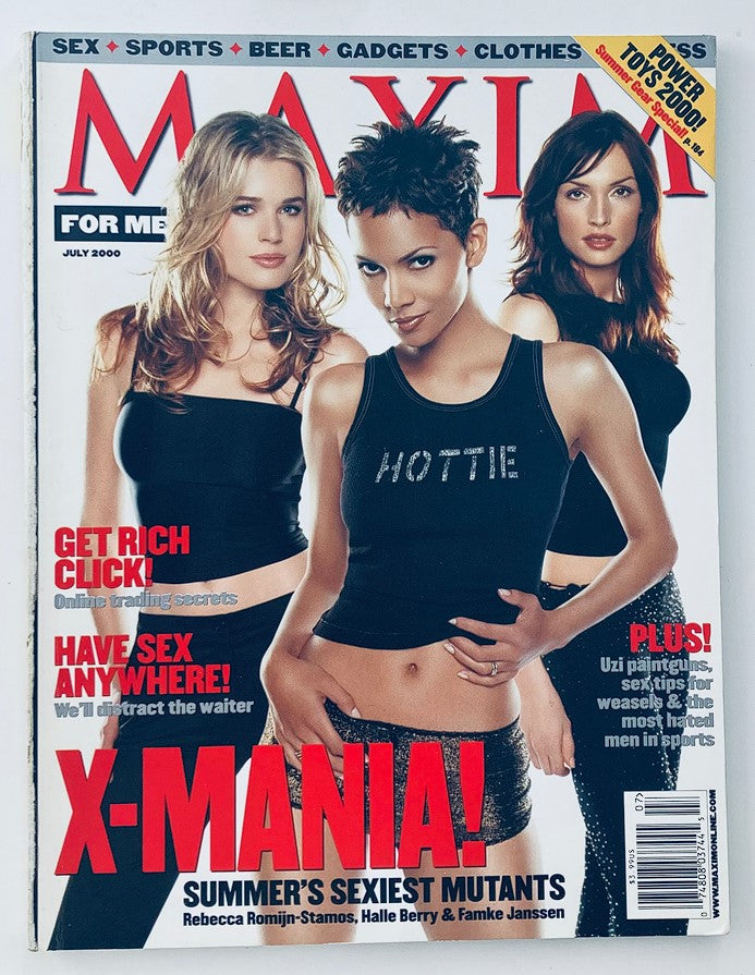 Maxim for Men Magazine July 2000 Halle Berry, Rebecca Romijn-Stamos, Famke