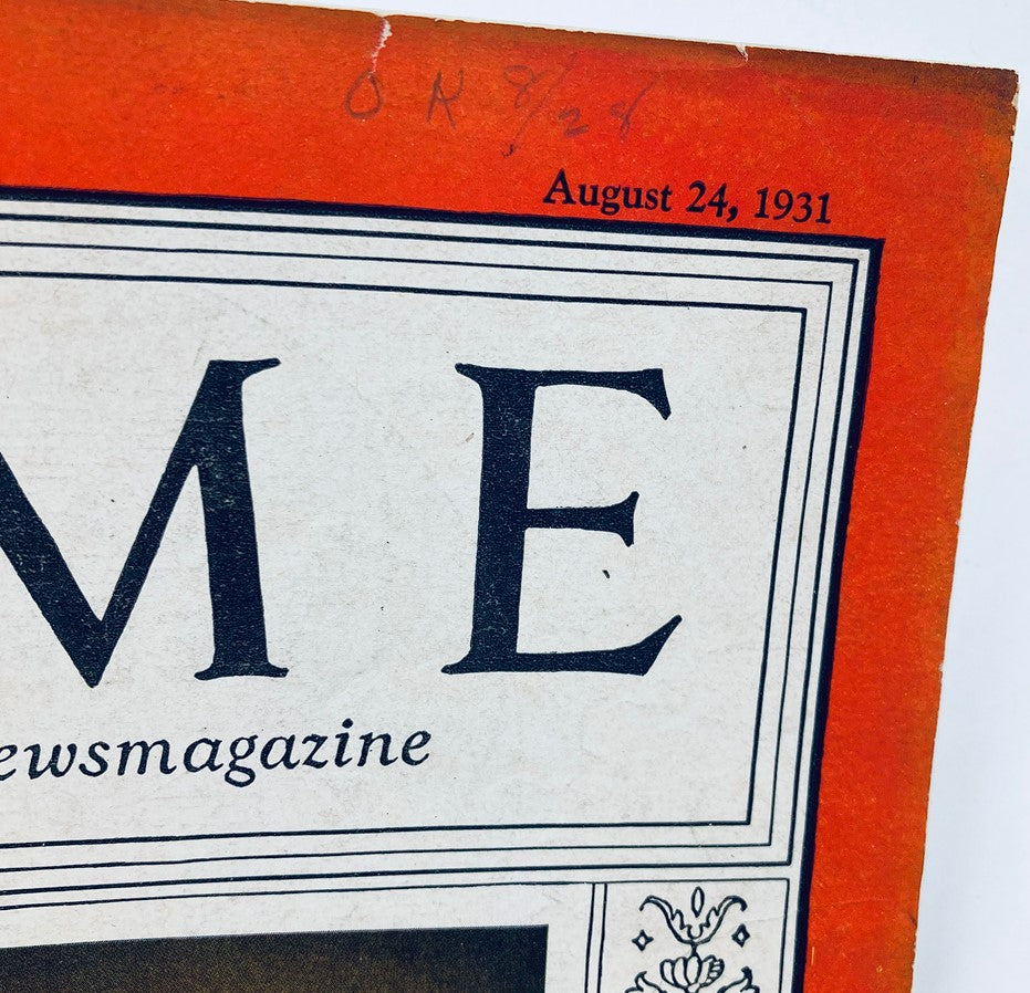 VTG Time Magazine August 24 1931 Vol 18 #8 Albert Henry Wiggin