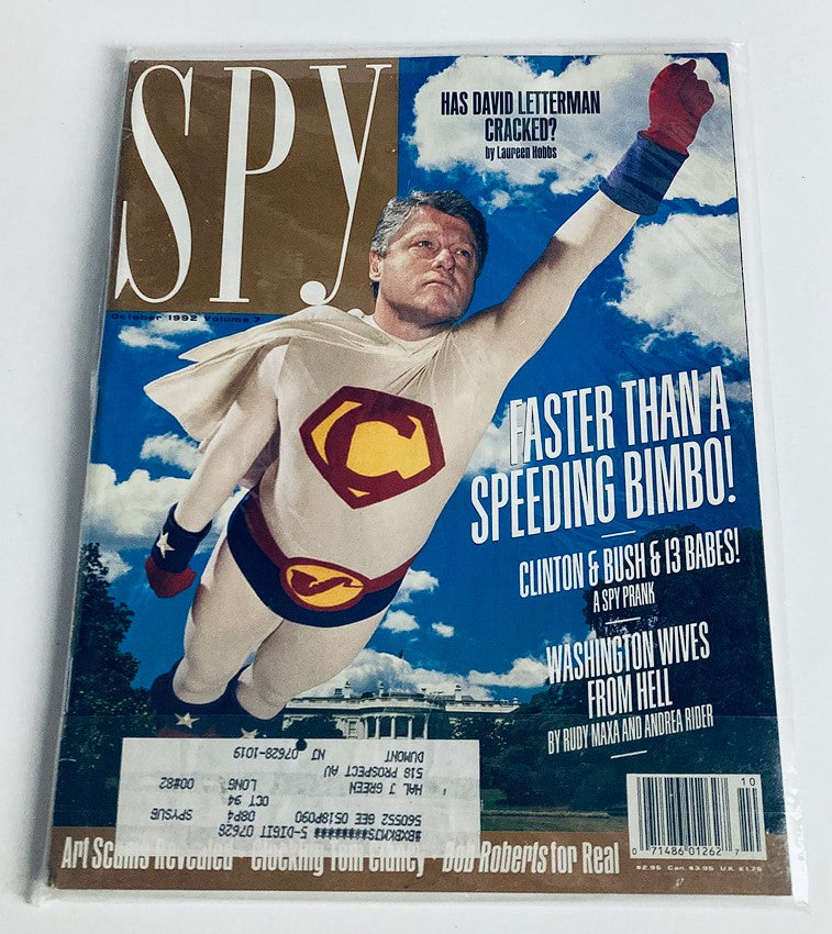 Spy Magazine October 1992 Bill Clinton and George Bush and 13 Babes A Spy Prank