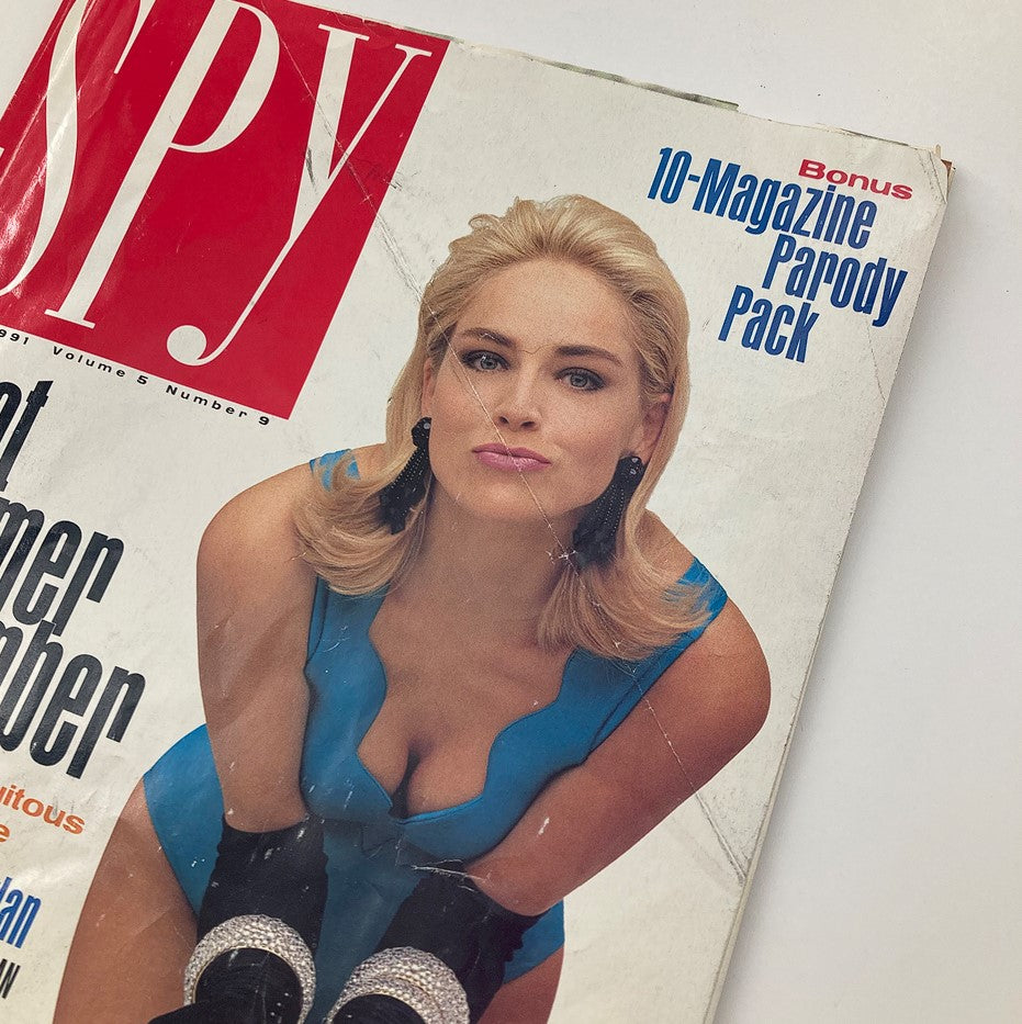 Spy Magazine August 1991 Sharon Stone as Cynically Exploited Sex Object No Label