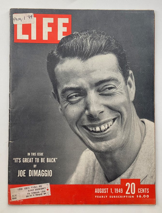 VTG Life Magazine August 1 1949 Vol 27 #5 Joe DiMaggio It's Great To Be Back