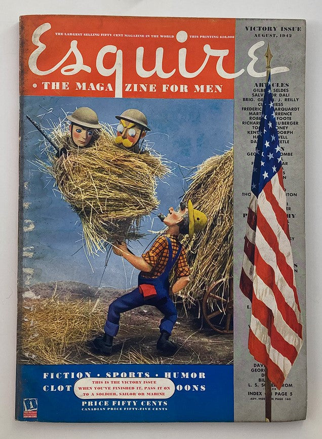 VTG Esquire Magazine Victory Issue August 1942 The Weapon in Your Hand w Poster