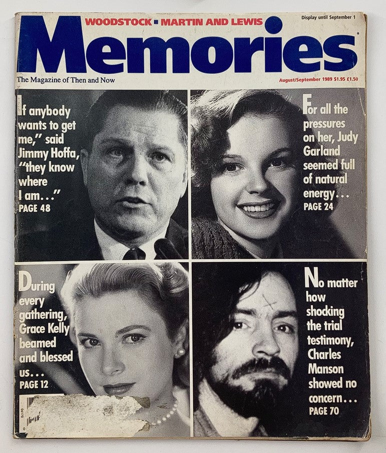 VTG Memories Magazine August 1989 Vol 2 #4 Grace Kelly, Jerry Lewis, Dean Martin