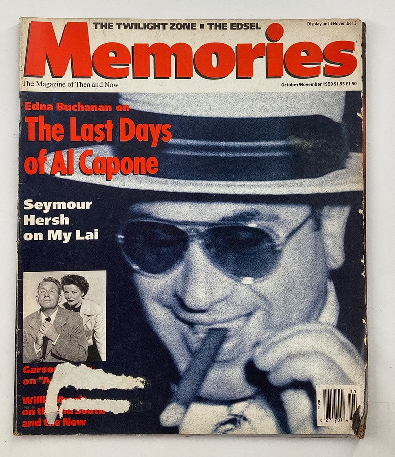 Front cover of VTG Memories Magazine October 1989, featuring Al Capone and Seymour Hersh on My Lai, highlighting captivating historical stories.