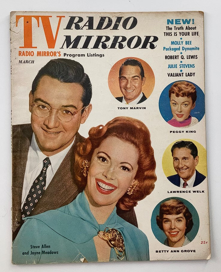 VTG TV Radio Mirror Magazine March 1956 Vol 45 #4 Steve Allen, Jayne Meadows